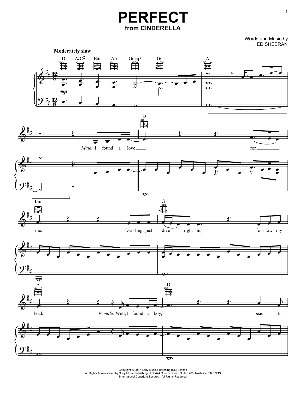 Camila Cabello and Nicholas Galitzine Perfect (from the Amazon Original Movie Cinderella) sheet music notes and chords. Download Printable PDF.