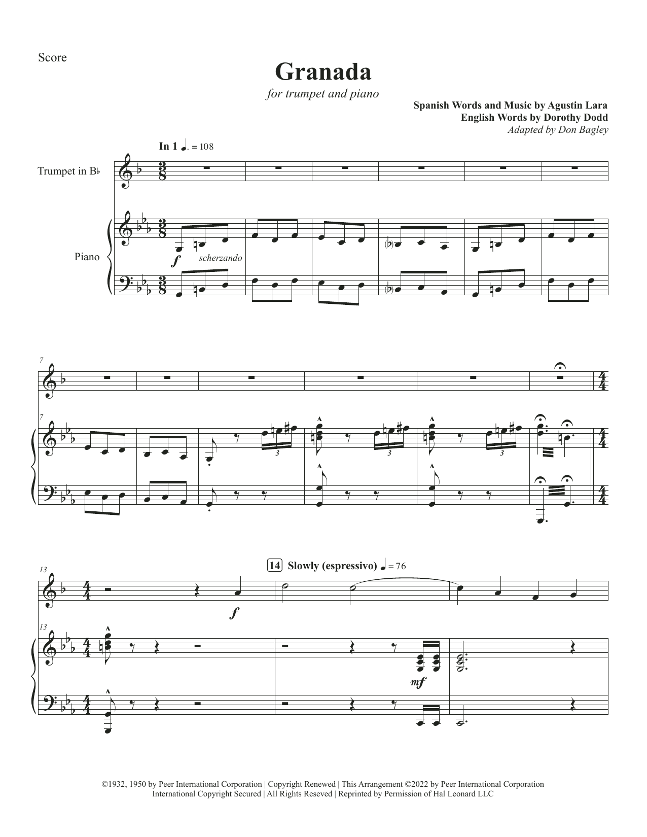 Canadian Brass Granada sheet music notes and chords. Download Printable PDF.