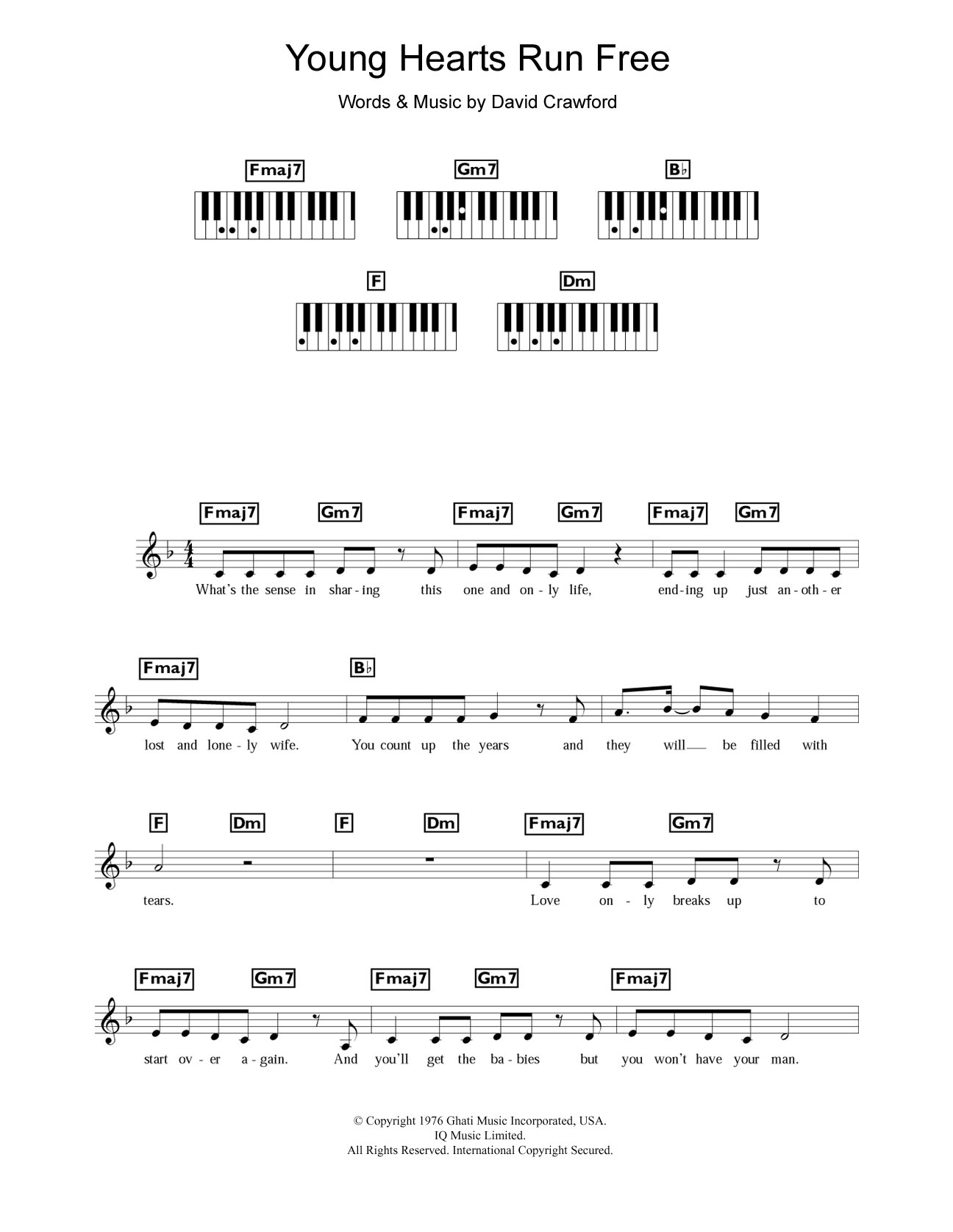 Candi Staton Young Hearts Run Free sheet music notes and chords. Download Printable PDF.