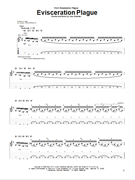 Learn to play Cannibal Corpse Evisceration Plague sheet music for Guitar Tab in minutes. Price: 7.8900$ Cannibal Corpse Evisceration Plague sheet music notes and chords arranged for Guitar Tab
