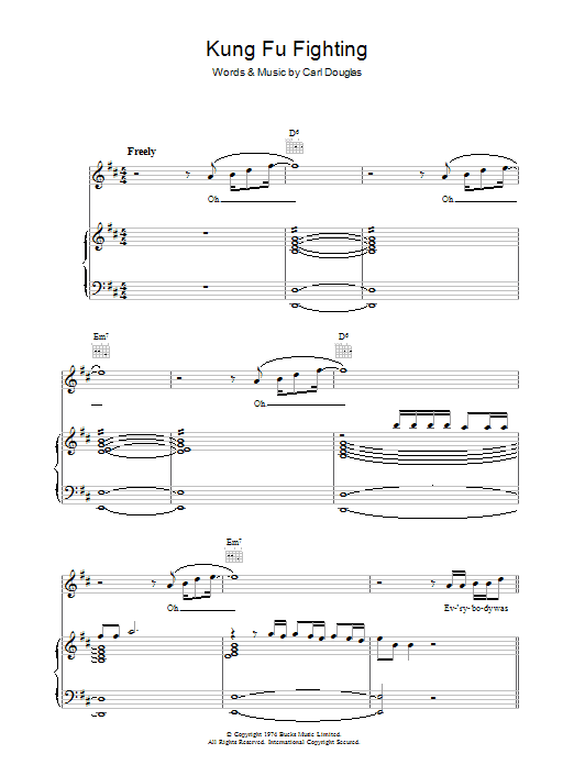 Carl Douglas Kung Fu Fighting sheet music notes and chords. Download Printable PDF.