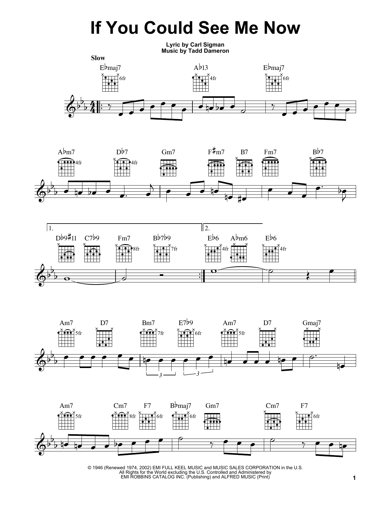 Carl Sigman If You Could See Me Now sheet music notes and chords. Download Printable PDF.