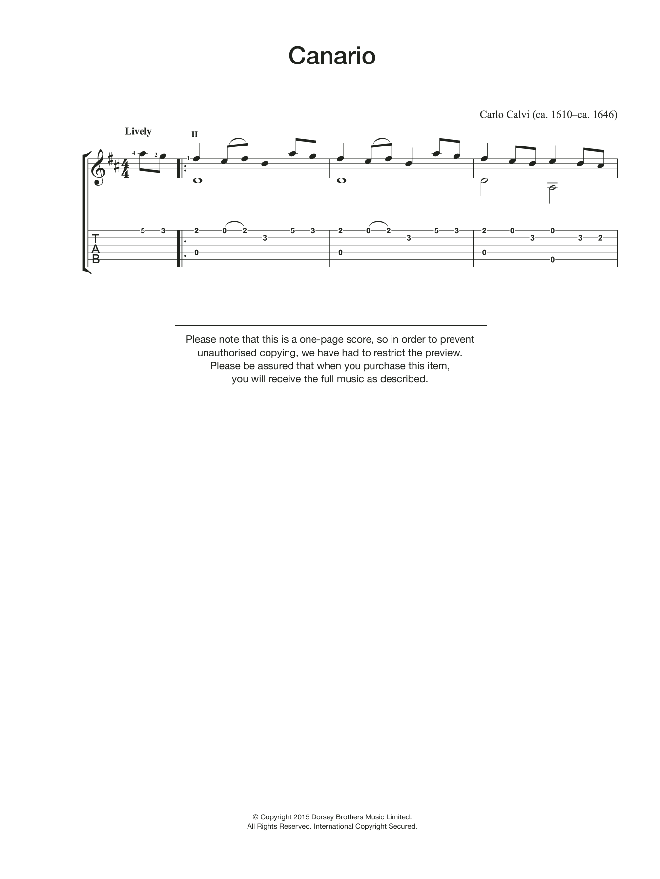 Carlo Calvi Canario sheet music notes and chords. Download Printable PDF.