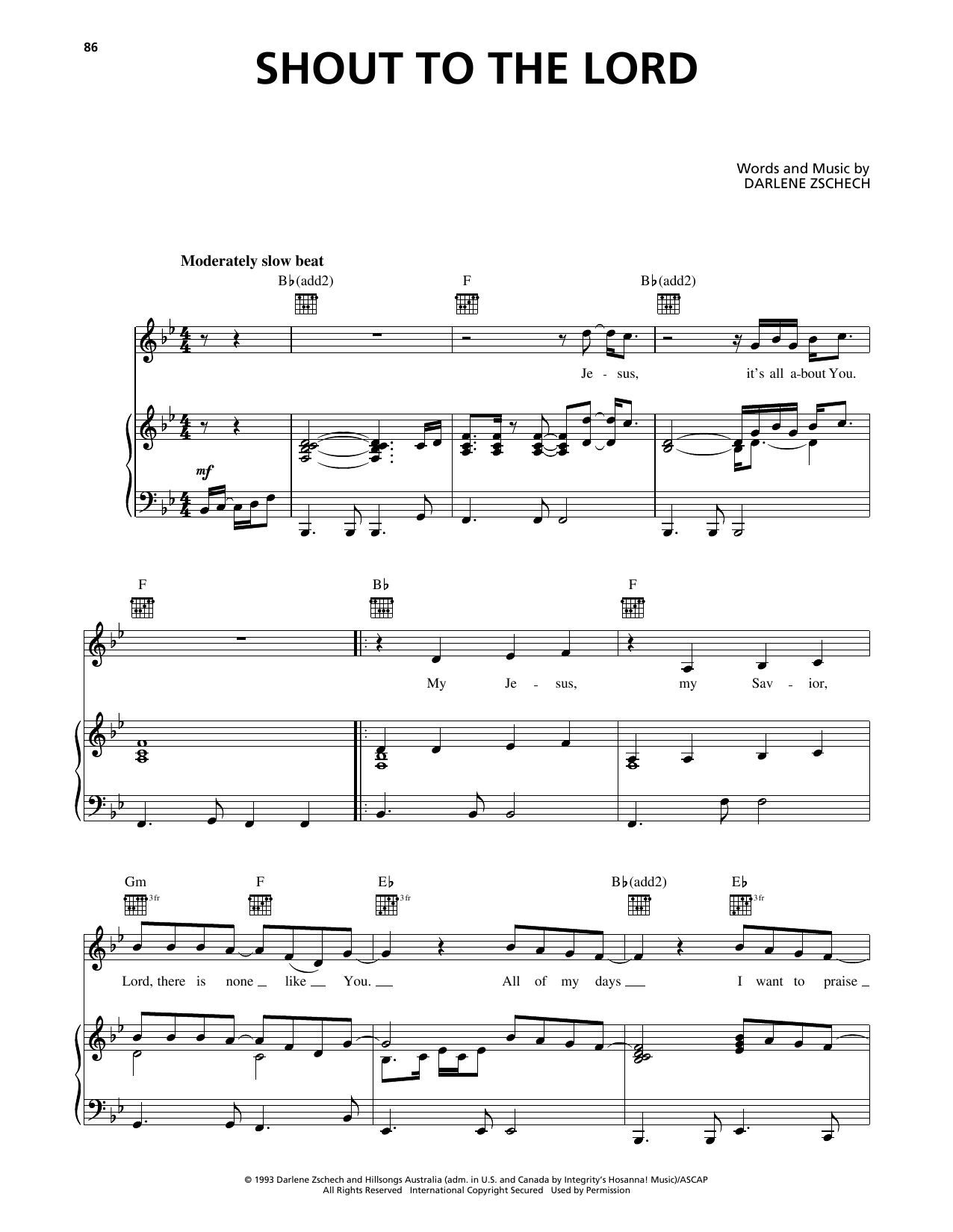Carman Shout To The Lord sheet music notes and chords arranged for Piano, Vocal & Guitar Chords (Right-Hand Melody)