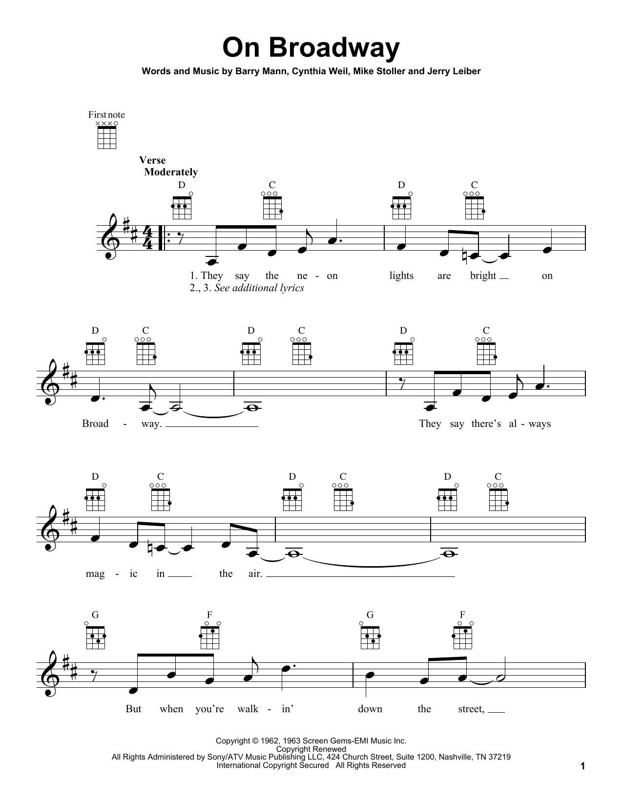 Carole King On Broadway sheet music notes and chords. Download Printable PDF.