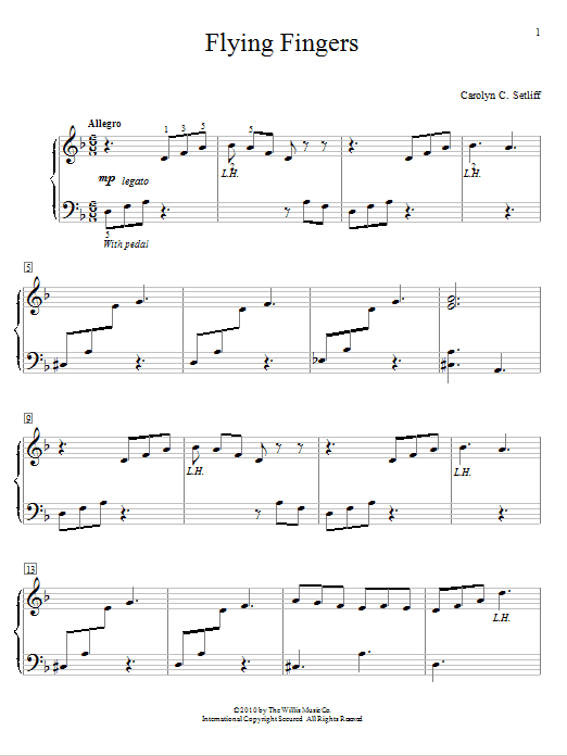 Carolyn C. Setliff Flying Fingers sheet music notes and chords. Download Printable PDF.