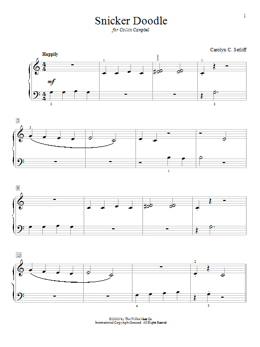 Carolyn C. Setliff Snicker Doodle sheet music notes and chords arranged for Educational Piano