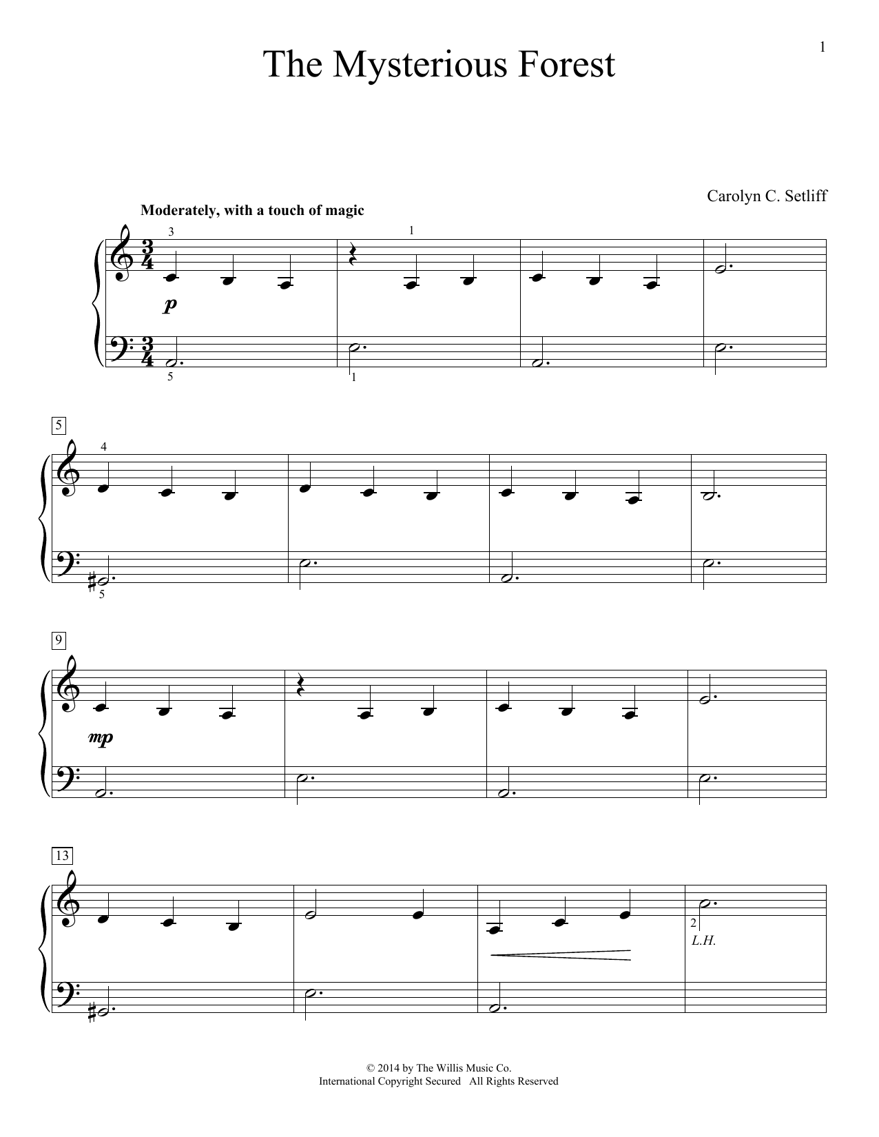 Carolyn C. Setliff The Mysterious Forest sheet music notes and chords. Download Printable PDF.