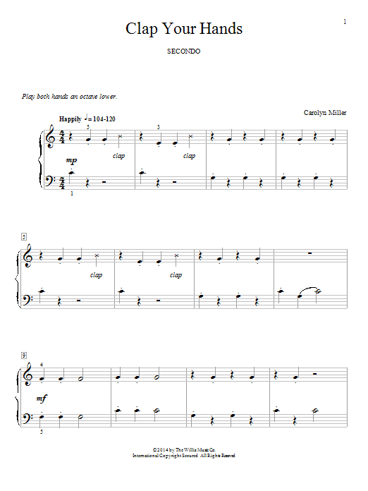 Carolyn Miller Clap Your Hands sheet music notes and chords. Download Printable PDF.