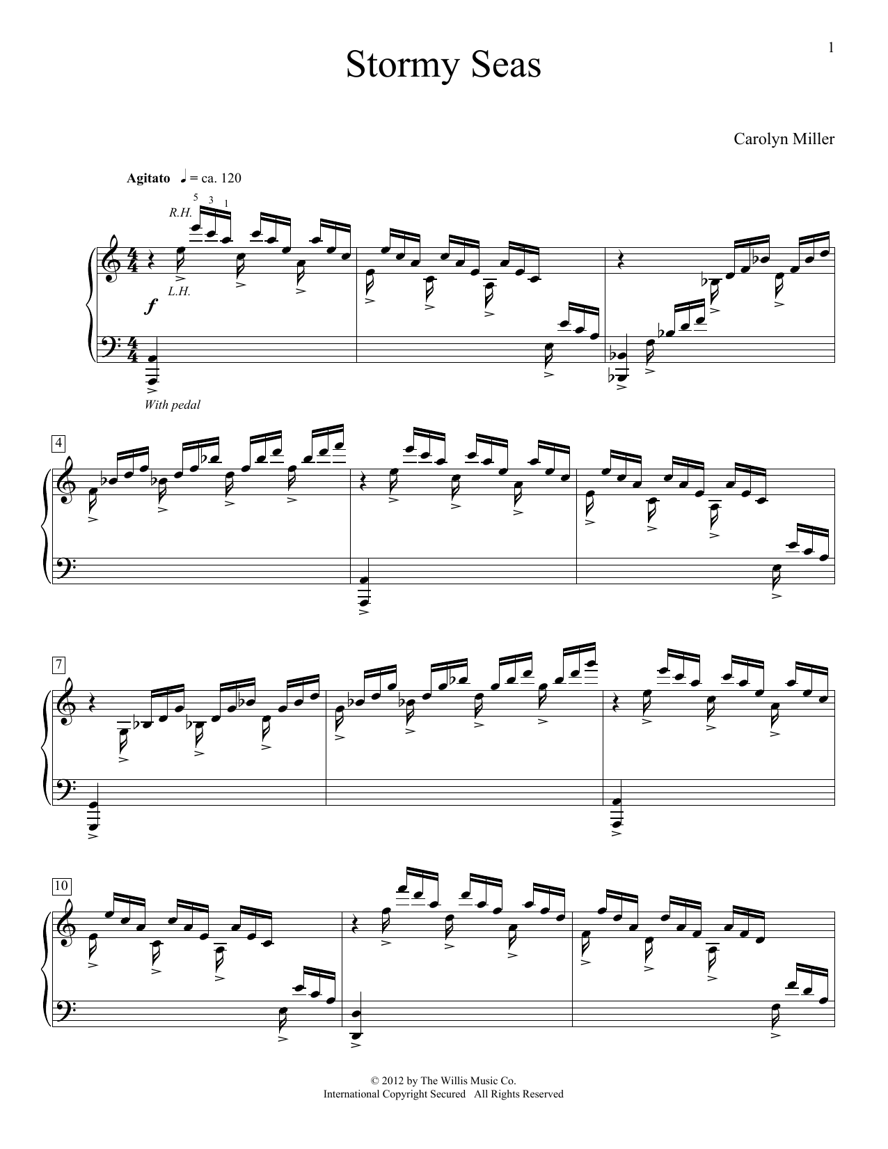 Carolyn Miller Stormy Seas sheet music notes and chords. Download Printable PDF.