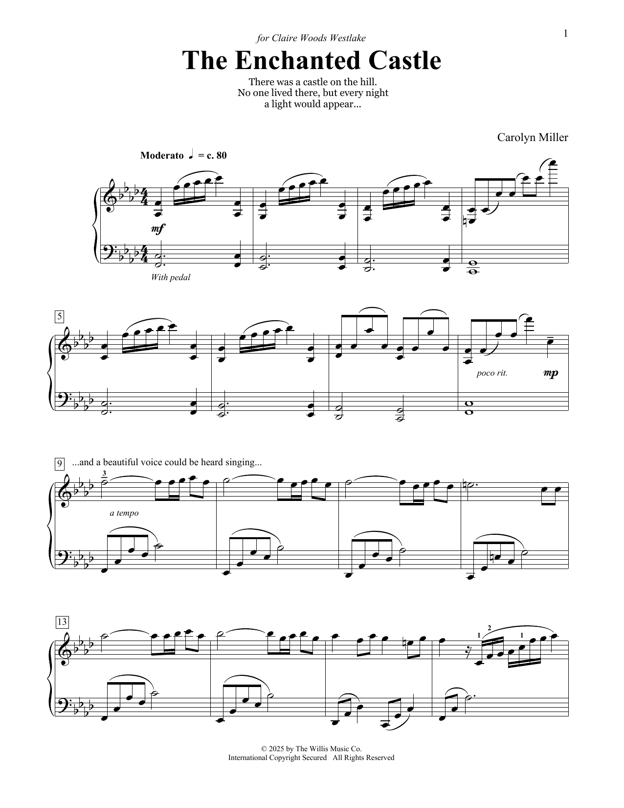 Carolyn Miller The Enchanted Castle sheet music notes and chords arranged for Educational Piano