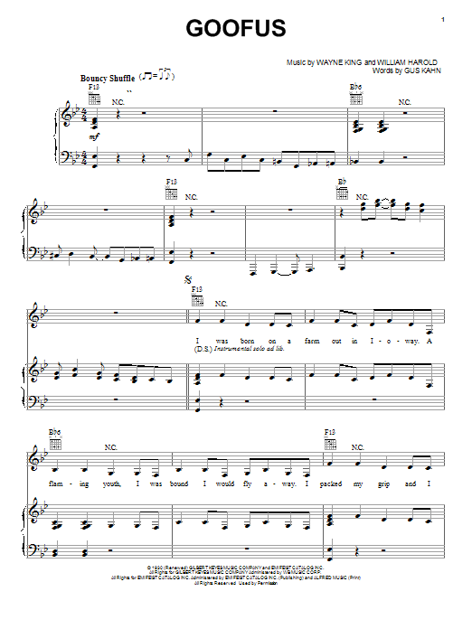 Learn to play Carpenters Goofus sheet music for Piano, Vocal & Guitar Chords (Right-Hand Melody) in minutes. Price: 7.8900$ Carpenters Goofus sheet music notes and chords arranged for Piano, Vocal & Guitar Chords (Right-Hand Melody)