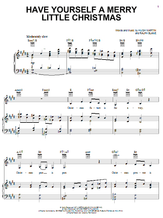 Carpenters Have Yourself A Merry Little Christmas sheet music notes and chords. Download Printable PDF.