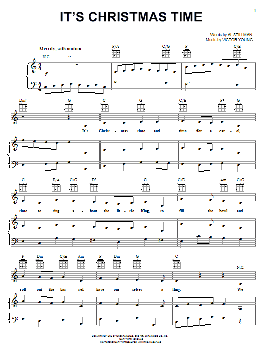 Carpenters It's Christmas Time sheet music notes and chords. Download Printable PDF.