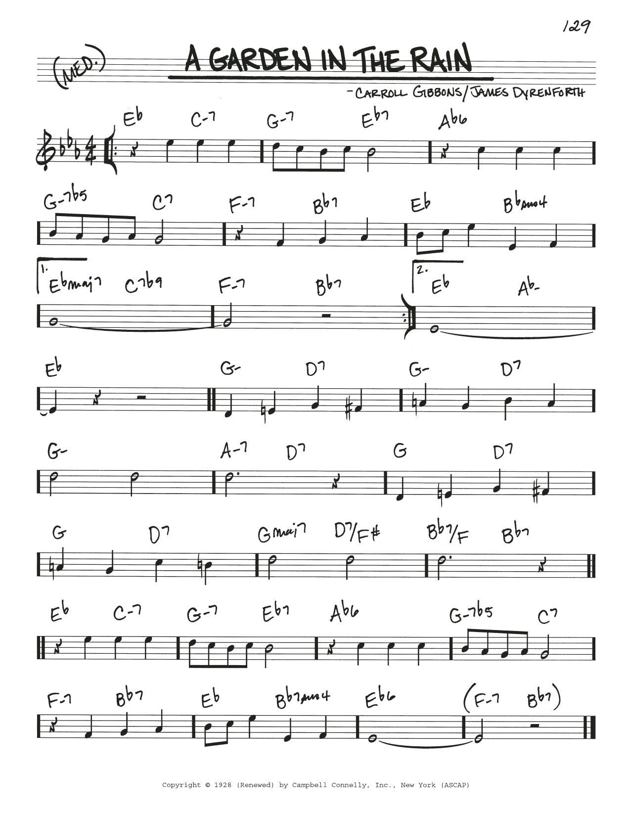 Learn to play Carroll Gibbons A Garden In The Rain sheet music for Real Book – Melody & Chords in minutes. Price: 5.9900$ Carroll Gibbons A Garden In The Rain sheet music notes and chords arranged for Real Book – Melody & Chords