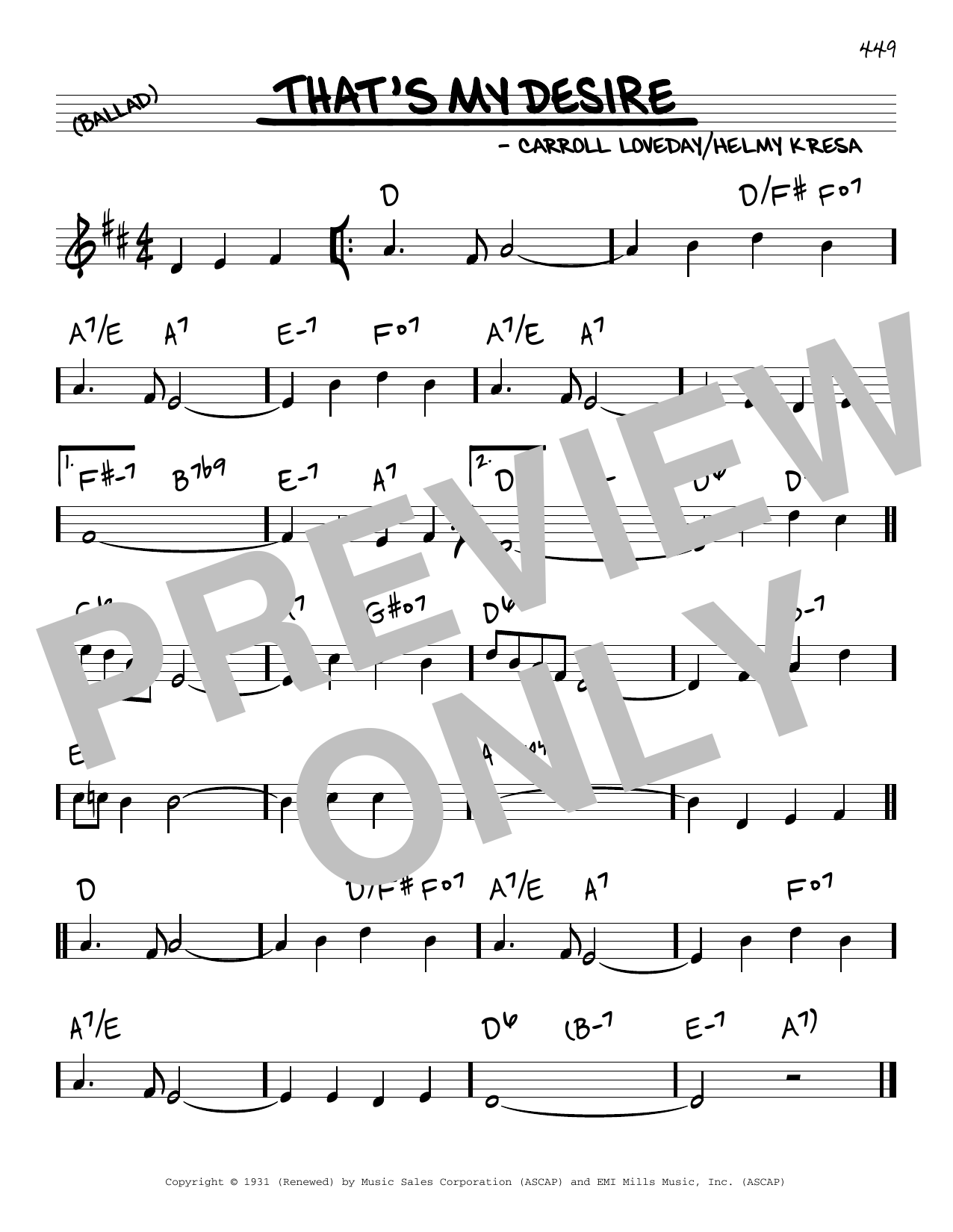 Learn to play Carroll Loveday That's My Desire sheet music for Real Book – Melody & Chords in minutes. Price: 5.9900$ Carroll Loveday That's My Desire sheet music notes and chords arranged for Real Book – Melody & Chords