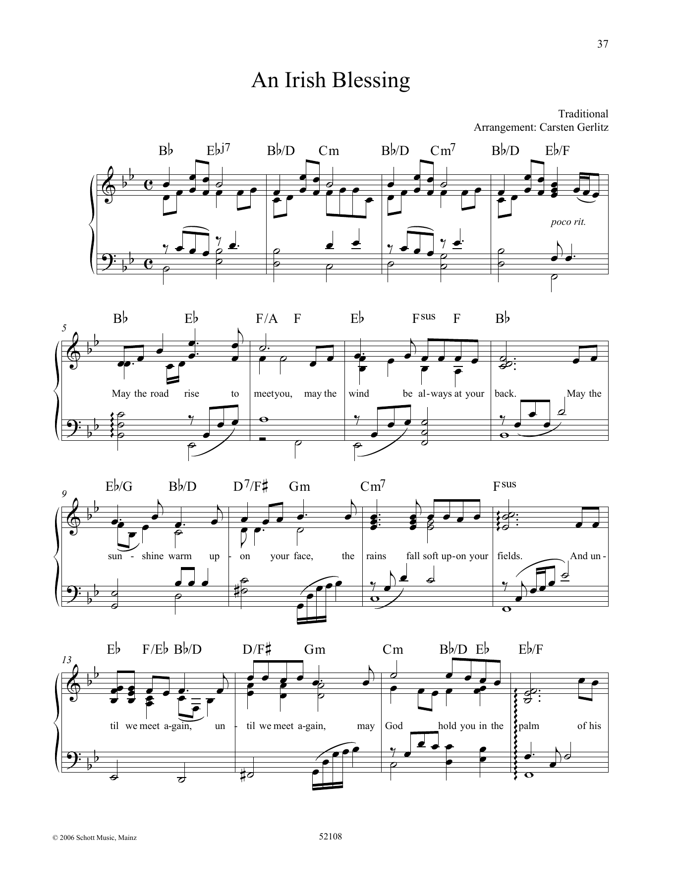 Carsten Gerlitz An Irish Blessing sheet music notes and chords. Download Printable PDF.