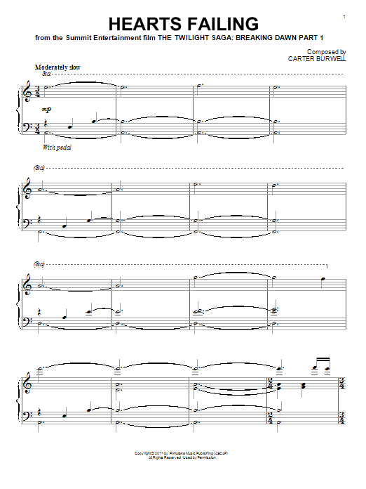 Learn to play Carter Burwell Hearts Failing sheet music for Piano Solo in minutes. Price: 7.8900$ Carter Burwell Hearts Failing sheet music notes and chords arranged for Piano Solo