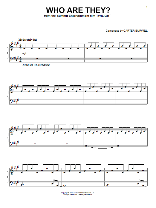 Learn to play Carter Burwell Who Are They? sheet music for Piano Solo in minutes. Price: 7.8900$ Carter Burwell Who Are They? sheet music notes and chords arranged for Piano Solo