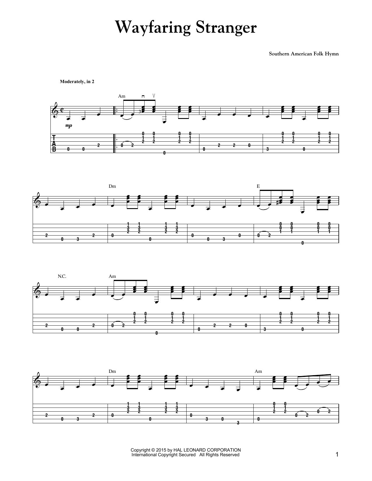 Carter Style Guitar Wayfaring Stranger sheet music notes and chords. Download Printable PDF.