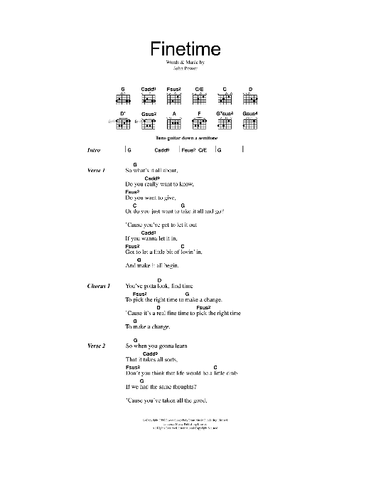 Cast Finetime sheet music notes and chords. Download Printable PDF.