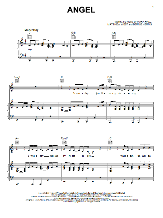 Learn to play Casting Crowns Angel sheet music for Piano, Vocal & Guitar Chords (Right-Hand Melody) in minutes. Price: 7.8900$ Casting Crowns Angel sheet music notes and chords arranged for Piano, Vocal & Guitar Chords (Right-Hand Melody)