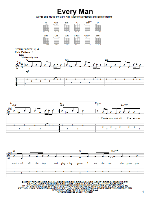 Casting Crowns Every Man sheet music notes and chords. Download Printable PDF.