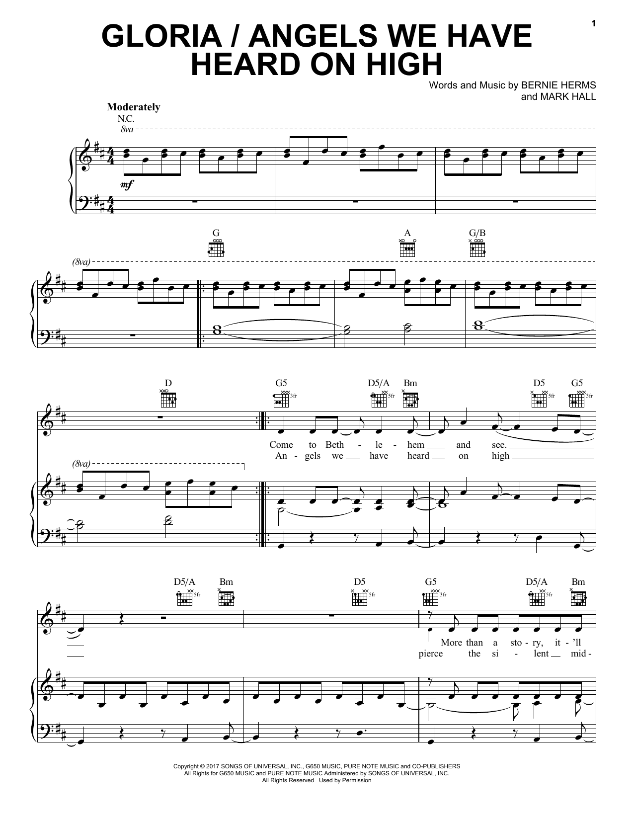 Casting Crowns Gloria / Angels We Have Heard On High sheet music notes and chords. Download Printable PDF.