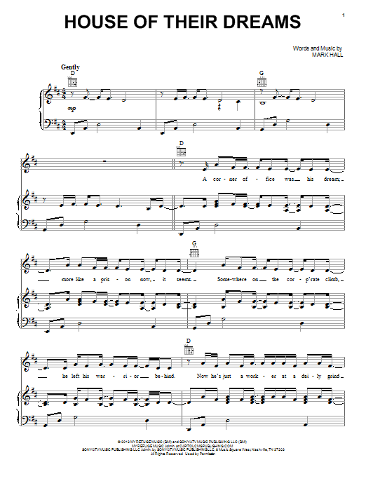 Learn to play Casting Crowns House Of Their Dreams sheet music for Piano, Vocal & Guitar Chords (Right-Hand Melody) in minutes. Price: 7.8900$ Casting Crowns House Of Their Dreams sheet music notes and chords arranged for Piano, Vocal & Guitar Chords (Right-Hand Melody)