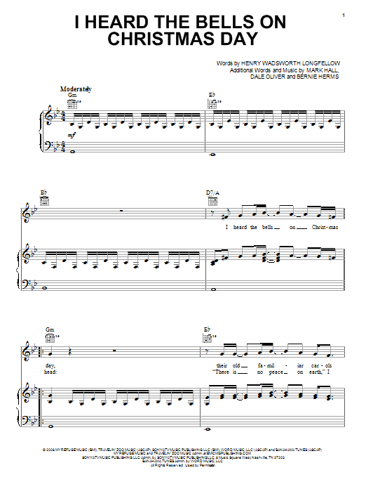 Learn to play Casting Crowns I Heard The Bells On Christmas Day sheet music for Piano, Vocal & Guitar Chords (Right-Hand Melody) in minutes. Price: 7.8900$ Casting Crowns I Heard The Bells On Christmas Day sheet music notes and chords arranged for Piano, Vocal & Guitar Chords (Right-Hand Melody)