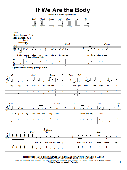 Casting Crowns If We Are The Body sheet music notes and chords. Download Printable PDF.