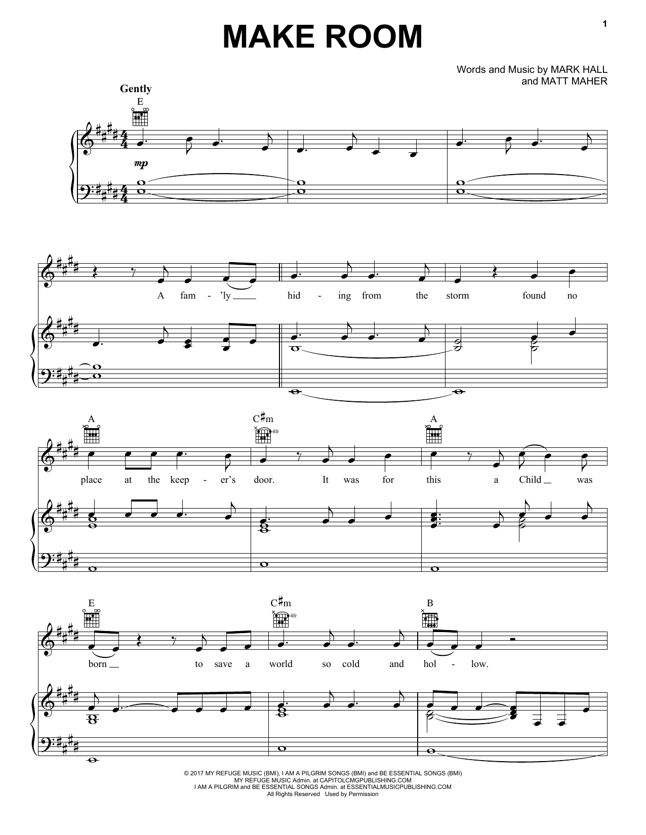 Casting Crowns Make Room (feat. Matt Maher) sheet music notes and chords. Download Printable PDF.