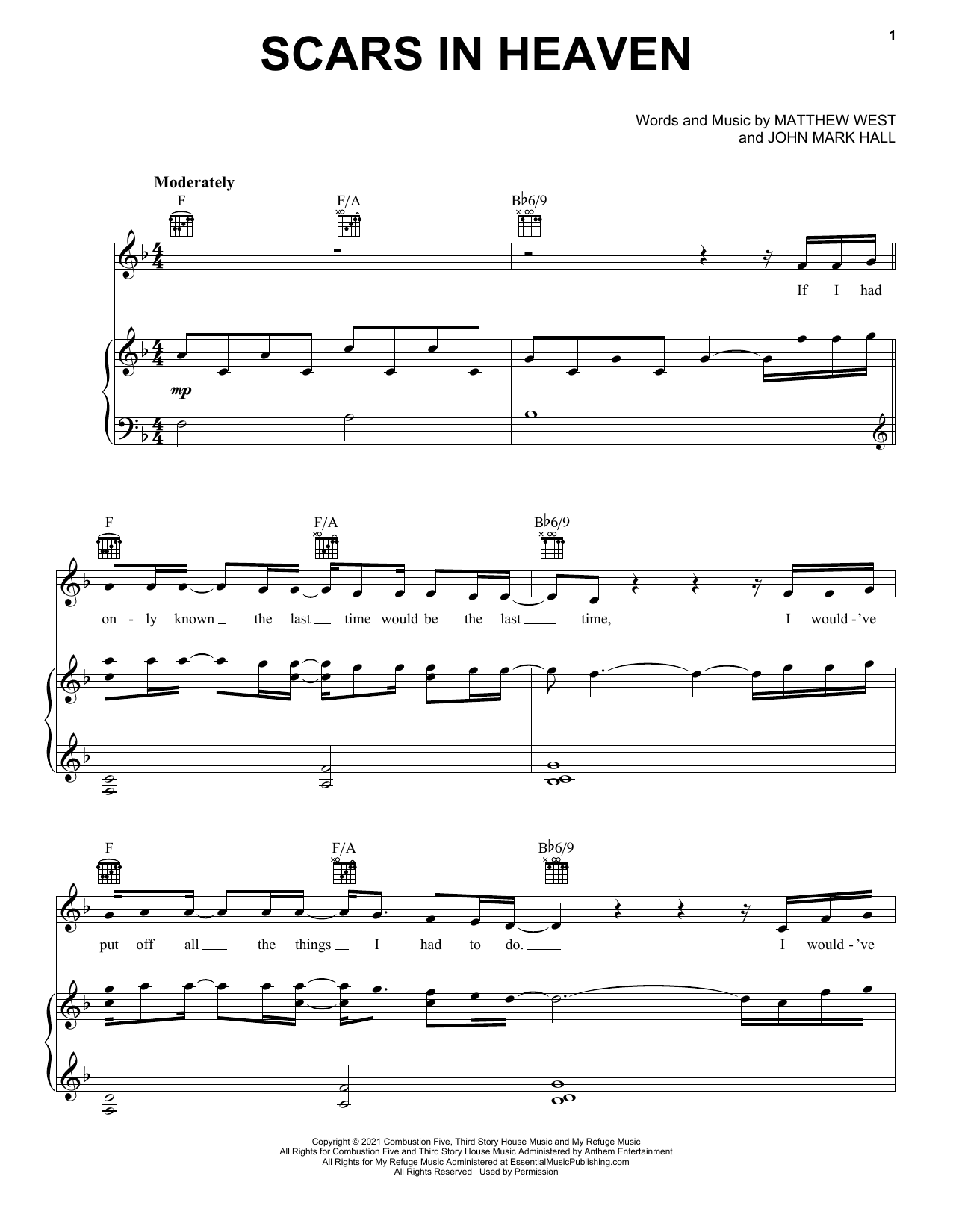 Casting Crowns Scars In Heaven sheet music notes and chords. Download Printable PDF.