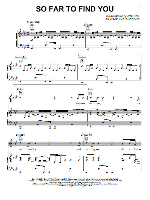 Learn to play Casting Crowns So Far To Find You sheet music for Piano, Vocal & Guitar Chords (Right-Hand Melody) in minutes. Price: 7.8900$ Casting Crowns So Far To Find You sheet music notes and chords arranged for Piano, Vocal & Guitar Chords (Right-Hand Melody)