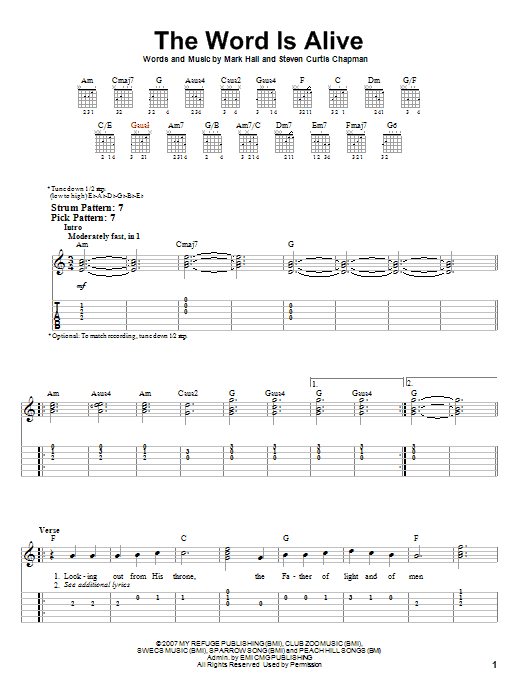 Casting Crowns The Word Is Alive sheet music notes and chords. Download Printable PDF.