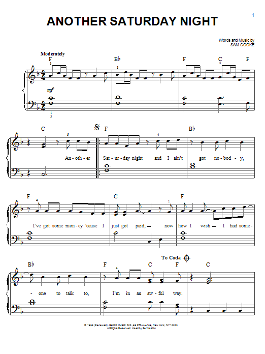 Cat Stevens Another Saturday Night sheet music notes and chords. Download Printable PDF.