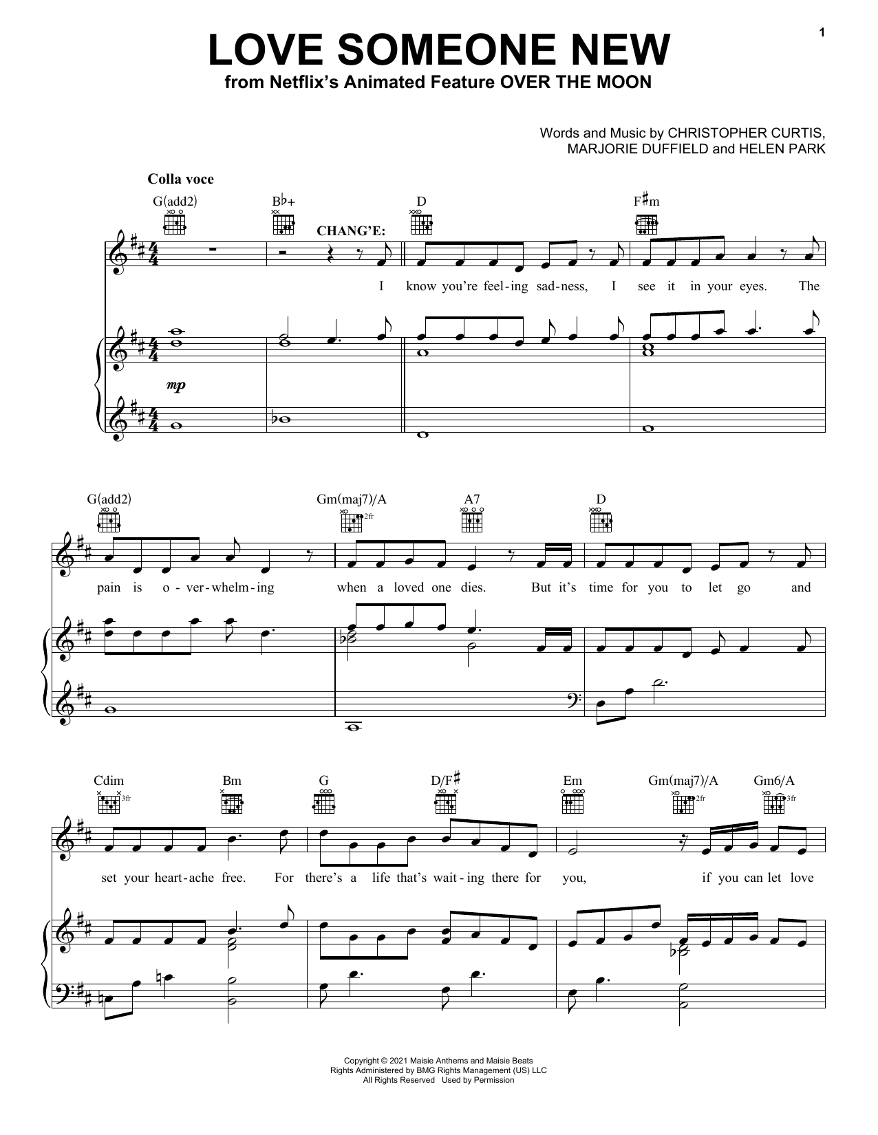 Learn to play Cathy Ang and Phillipa Soo Love Someone New (from Over The Moon) sheet music for Piano, Vocal & Guitar Chords (Right-Hand Melody) in minutes. Price: 7.8900$ Cathy Ang and Phillipa Soo Love Someone New (from Over The Moon) sheet music notes and chords arranged for Piano, Vocal & Guitar Chords (Right-Hand Melody)