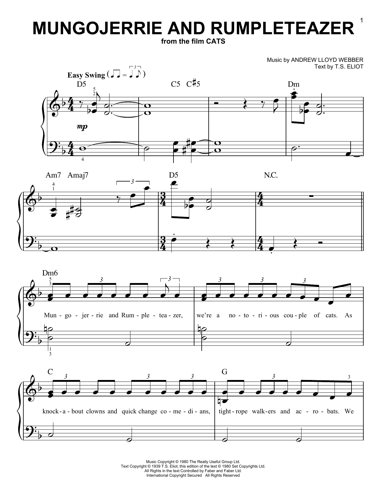 Cats Cast Mungojerrie And Rumpleteazer (from the Motion Picture Cats) sheet music notes and chords. Download Printable PDF.