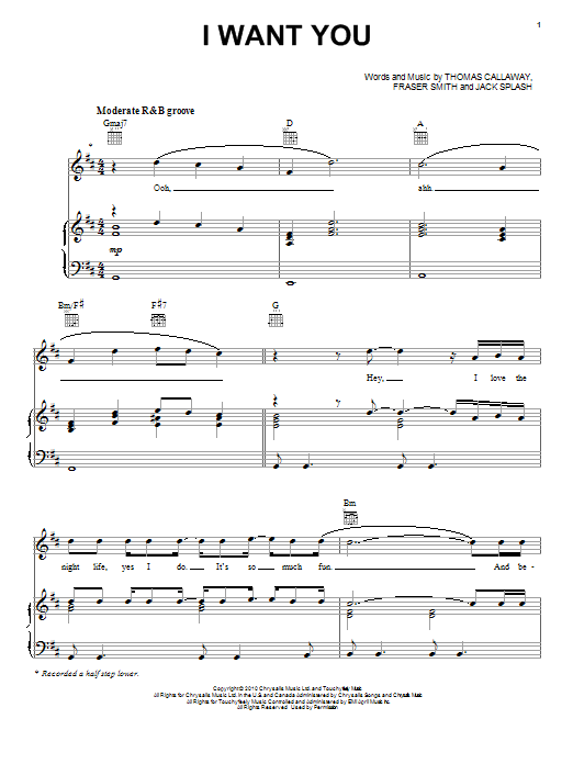 Learn to play Cee Lo Green I Want You sheet music for Piano, Vocal & Guitar Chords (Right-Hand Melody) in minutes. Price: 7.8900$ Cee Lo Green I Want You sheet music notes and chords arranged for Piano, Vocal & Guitar Chords (Right-Hand Melody)