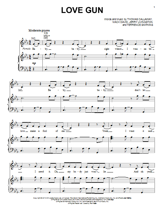 Learn to play Cee Lo Green Love Gun sheet music for Piano, Vocal & Guitar Chords (Right-Hand Melody) in minutes. Price: 7.8900$ Cee Lo Green Love Gun sheet music notes and chords arranged for Piano, Vocal & Guitar Chords (Right-Hand Melody)