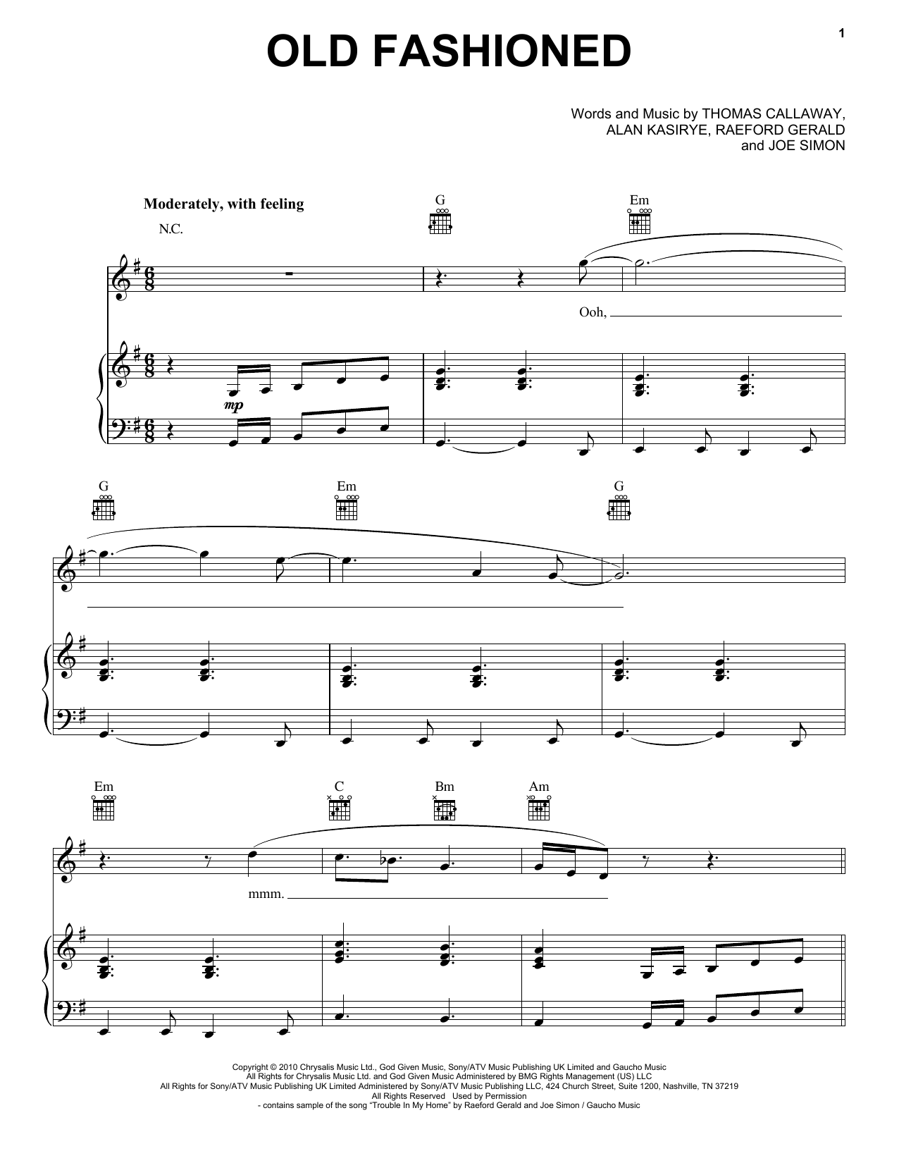 Learn to play Cee Lo Green Old Fashioned sheet music for Piano, Vocal & Guitar Chords (Right-Hand Melody) in minutes. Price: 7.8900$ Cee Lo Green Old Fashioned sheet music notes and chords arranged for Piano, Vocal & Guitar Chords (Right-Hand Melody)