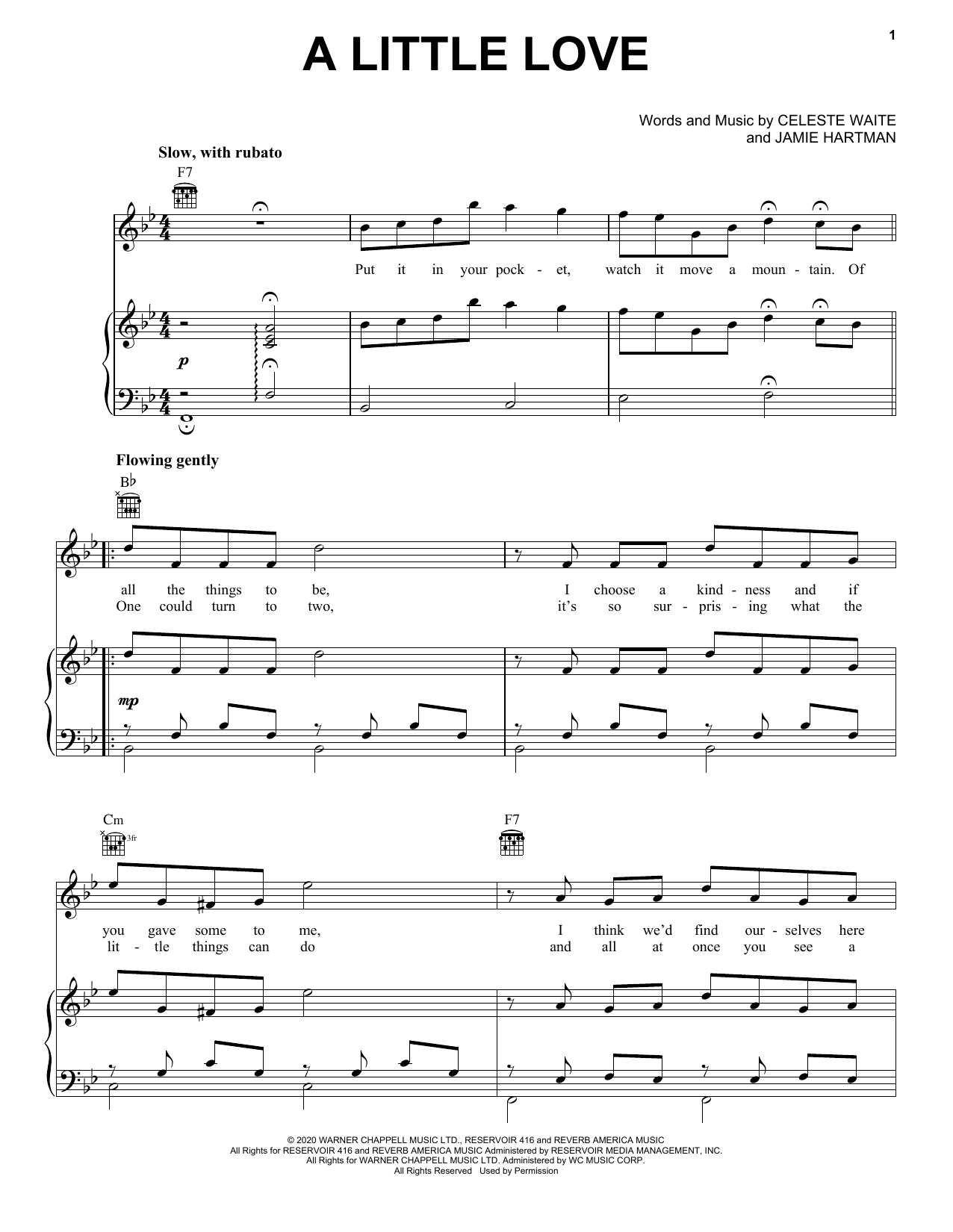 Celeste A Little Love (John Lewis 2020) sheet music notes and chords. Download Printable PDF.