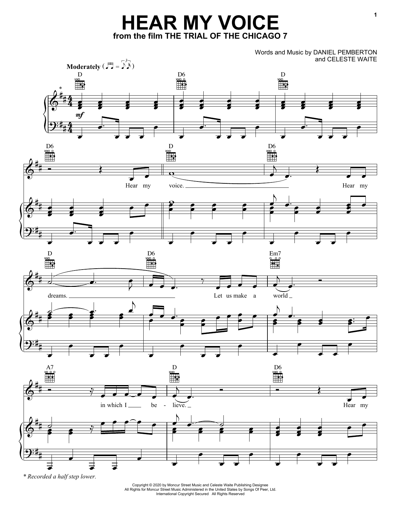 Celeste Hear My Voice sheet music notes and chords. Download Printable PDF.