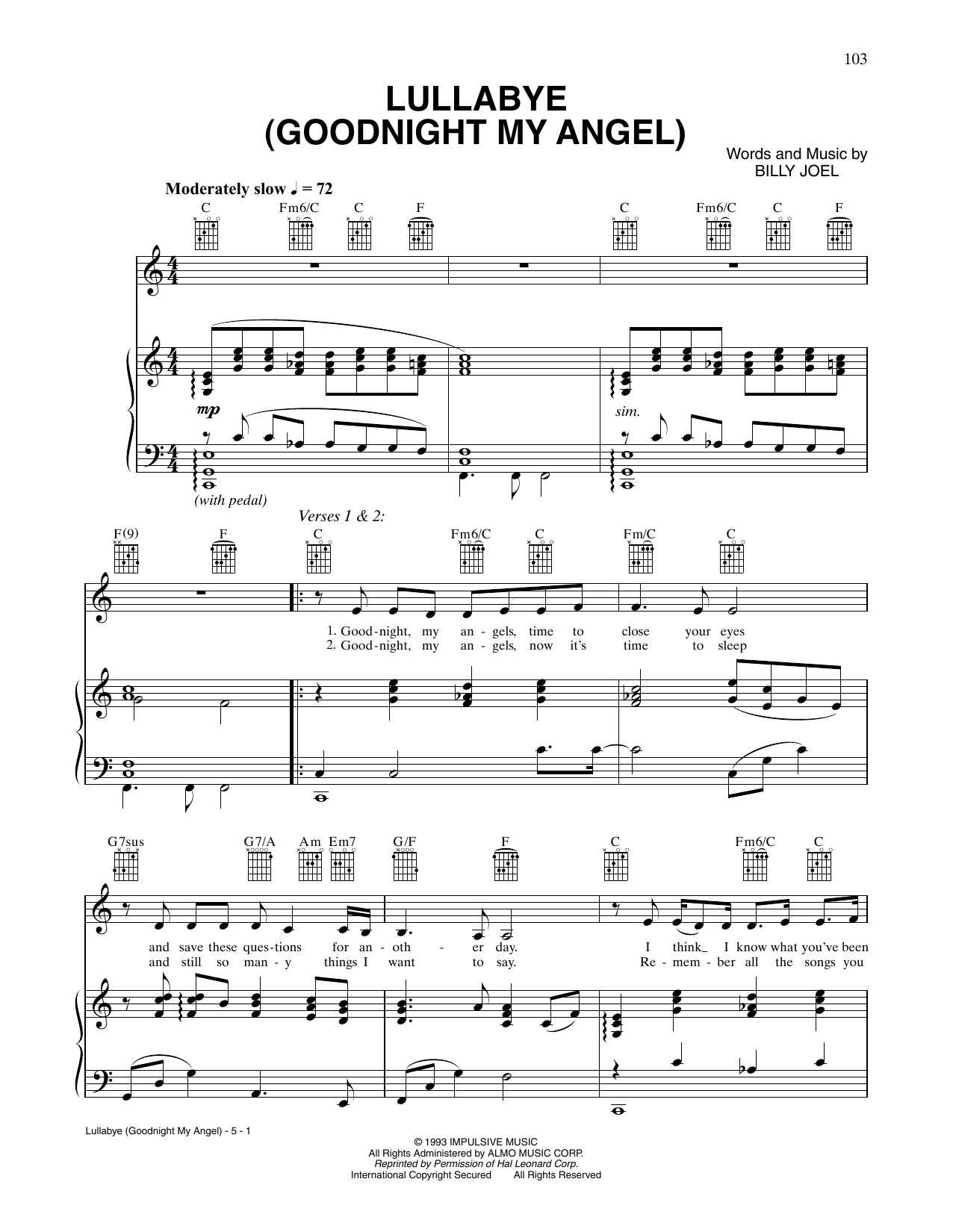 CÉLINE DION Lullabye (Goodnight, My Angel) sheet music notes and chords. Download Printable PDF.