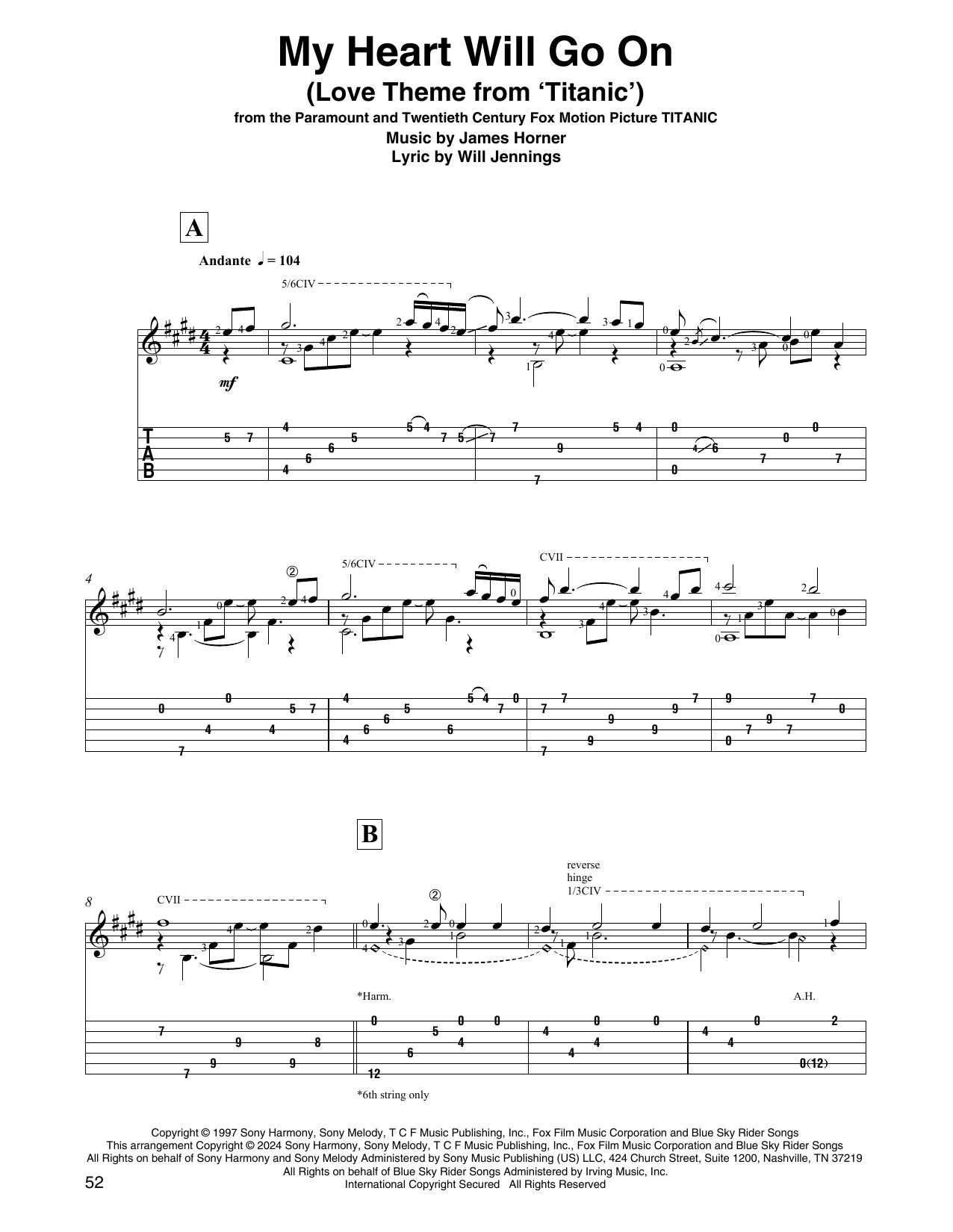 Celine Dion My Heart Will Go On (Love Theme From 'Titanic') (arr. David Jaggs) sheet music notes and chords. Download Printable PDF.