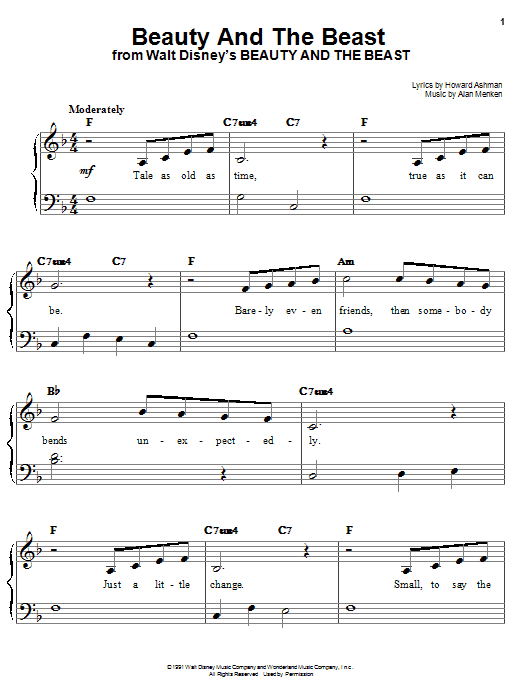 Celine Dion & Peabo Bryson Beauty And The Beast sheet music notes and chords. Download Printable PDF.