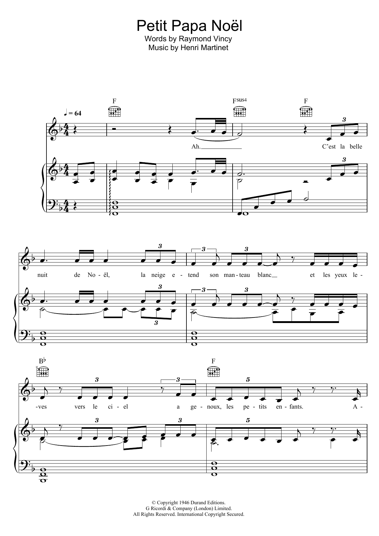 Celine Dion Petit Papa Noël sheet music notes and chords. Download Printable PDF.