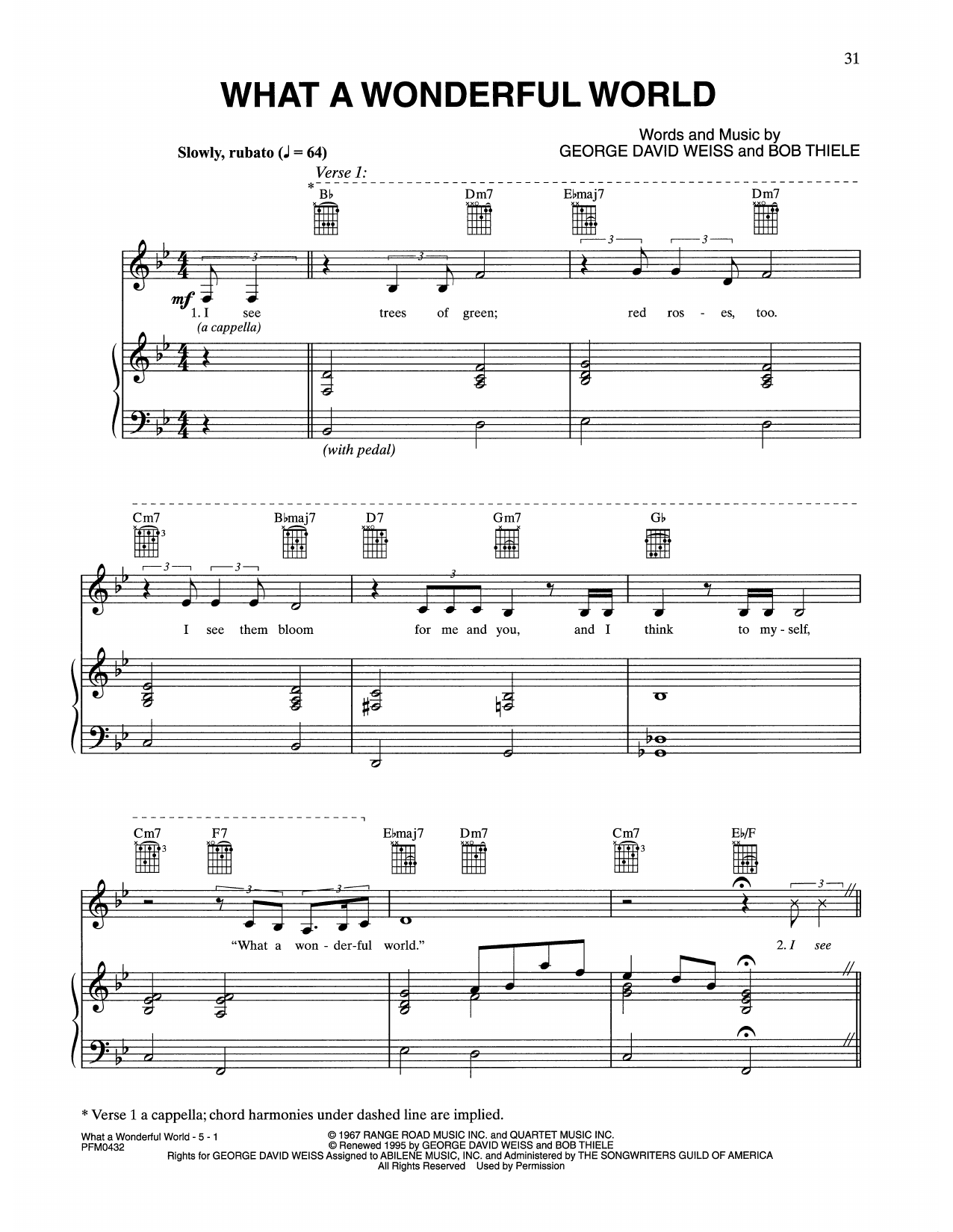 Celine Dion What A Wonderful World sheet music notes and chords. Download Printable PDF.