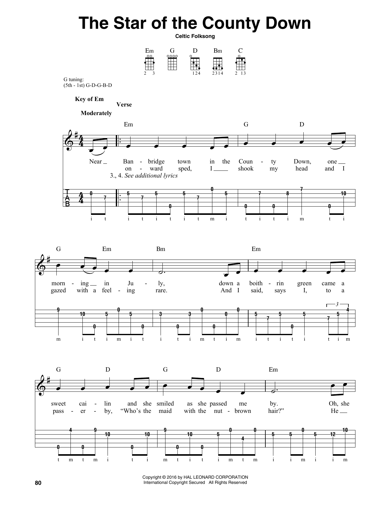 Irish Folksong Star Of County Down sheet music notes and chords. Download Printable PDF.