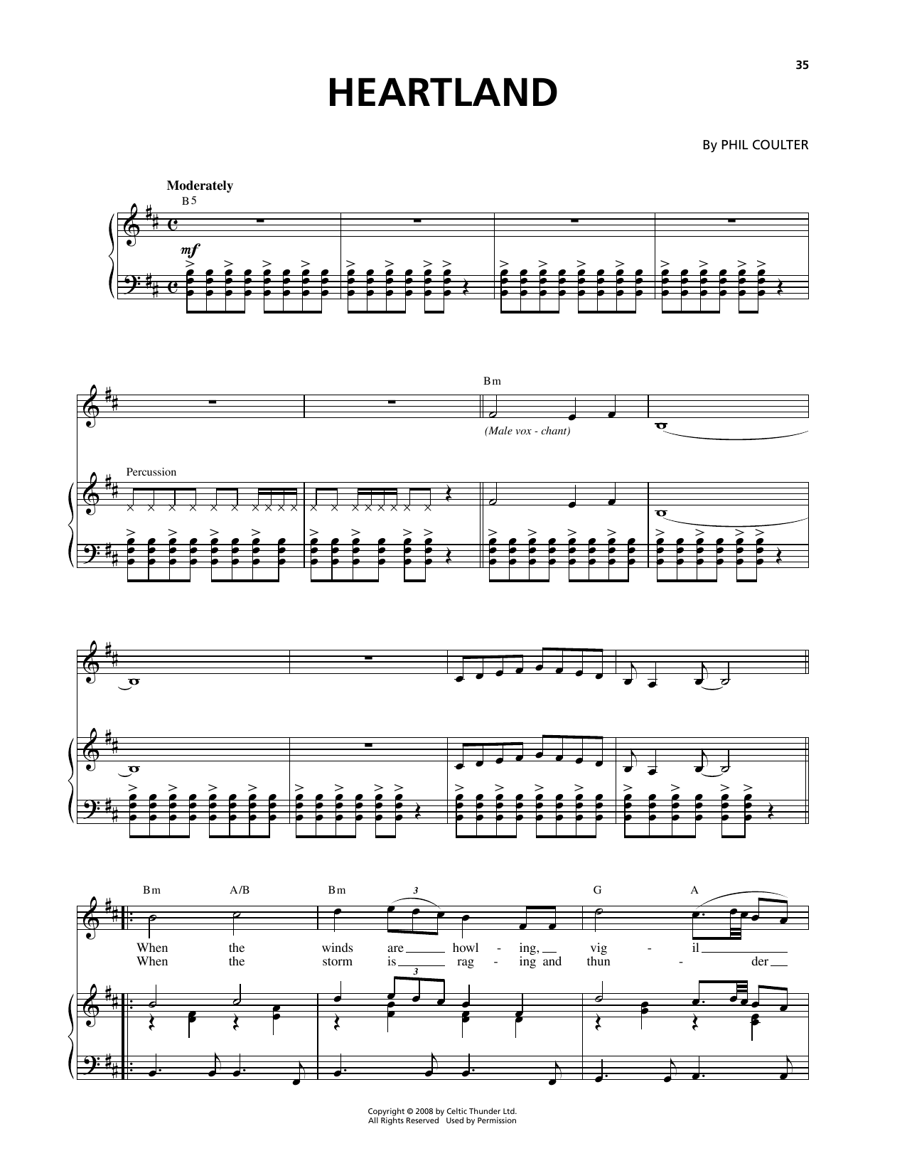 Celtic Thunder Heartland sheet music notes and chords. Download Printable PDF.